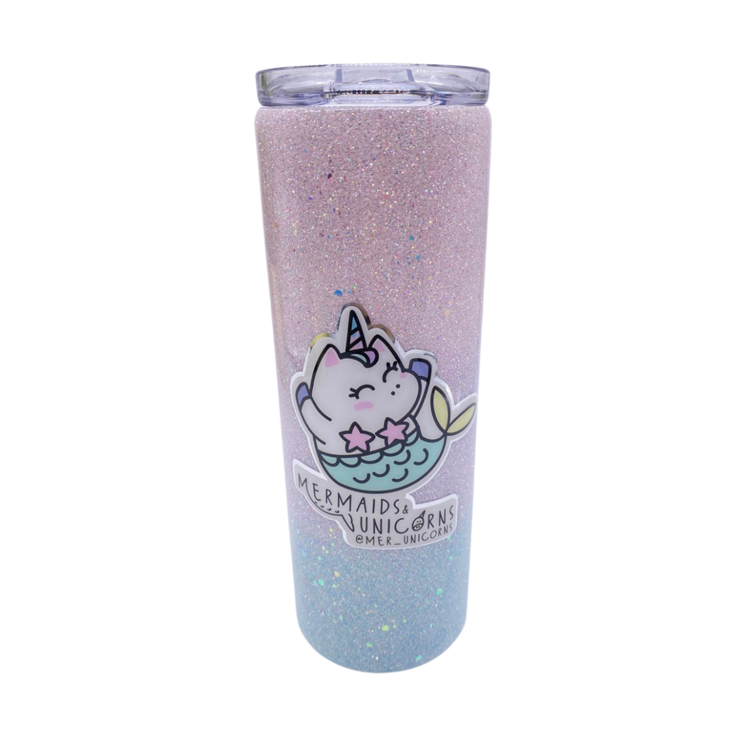 Straight Skinny Tumbler W/Sliding Lid & Straw. 15, 20 & 30oz